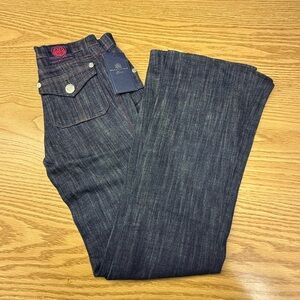 Rock & Republic Girl’s Dark Blue Jeans with pink thread stitches